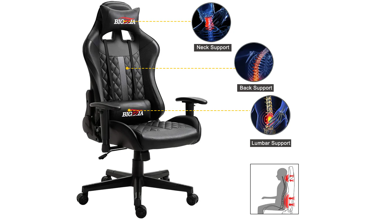 Bigzzia Ergonomic PC & Racing Game Chair-172 Degree - Image 6