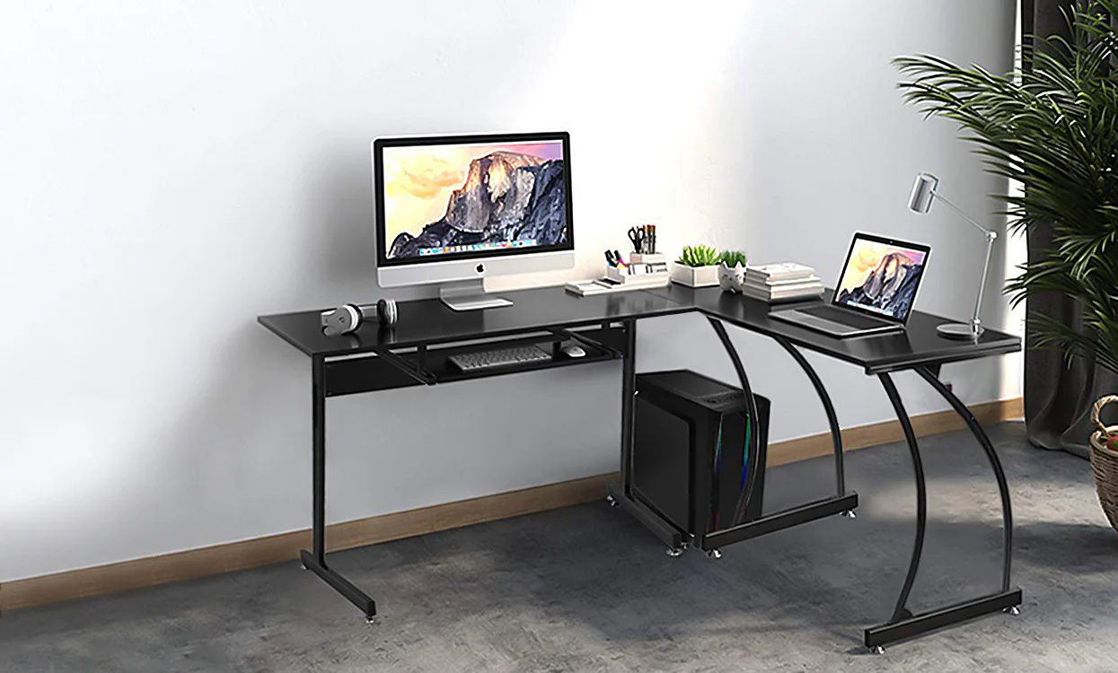 Dripex Corner Computer Desk, L Shaped Corner Gaming Desk for PC with CPU Stand - Image 13
