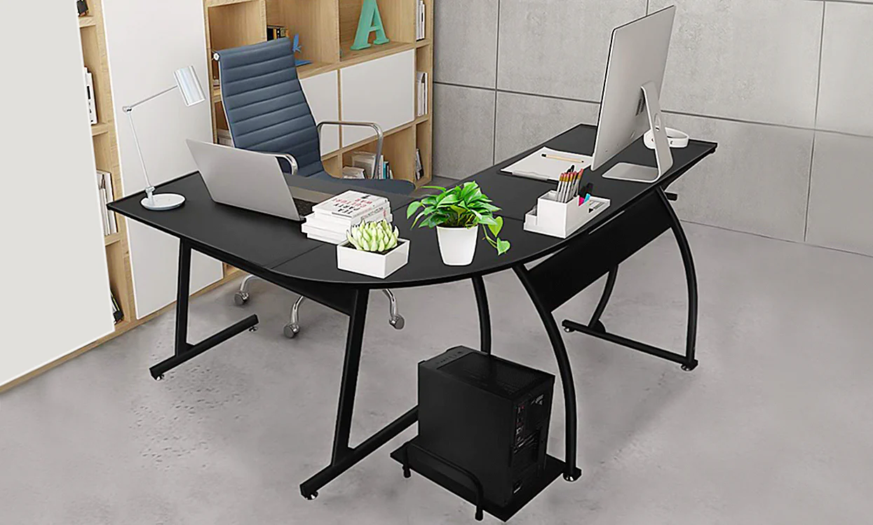 Dripex Corner Computer Desk, L Shaped Corner Gaming Desk for PC with CPU Stand - Image 14