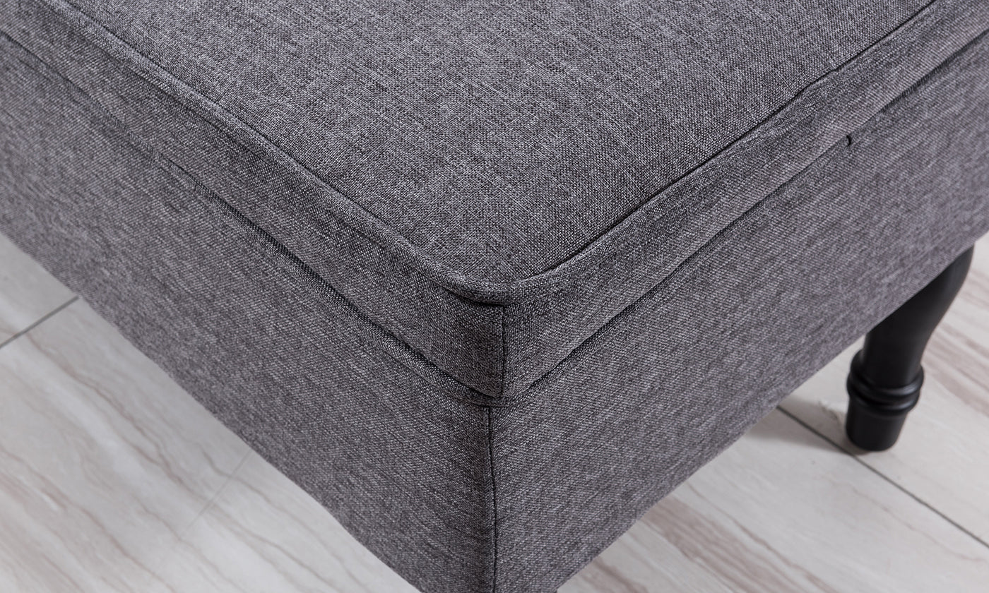 Rectangular Tufted Fabric Storage Bench - Image 13