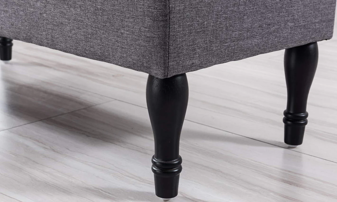 Rectangular Tufted Fabric Storage Bench - Image 15
