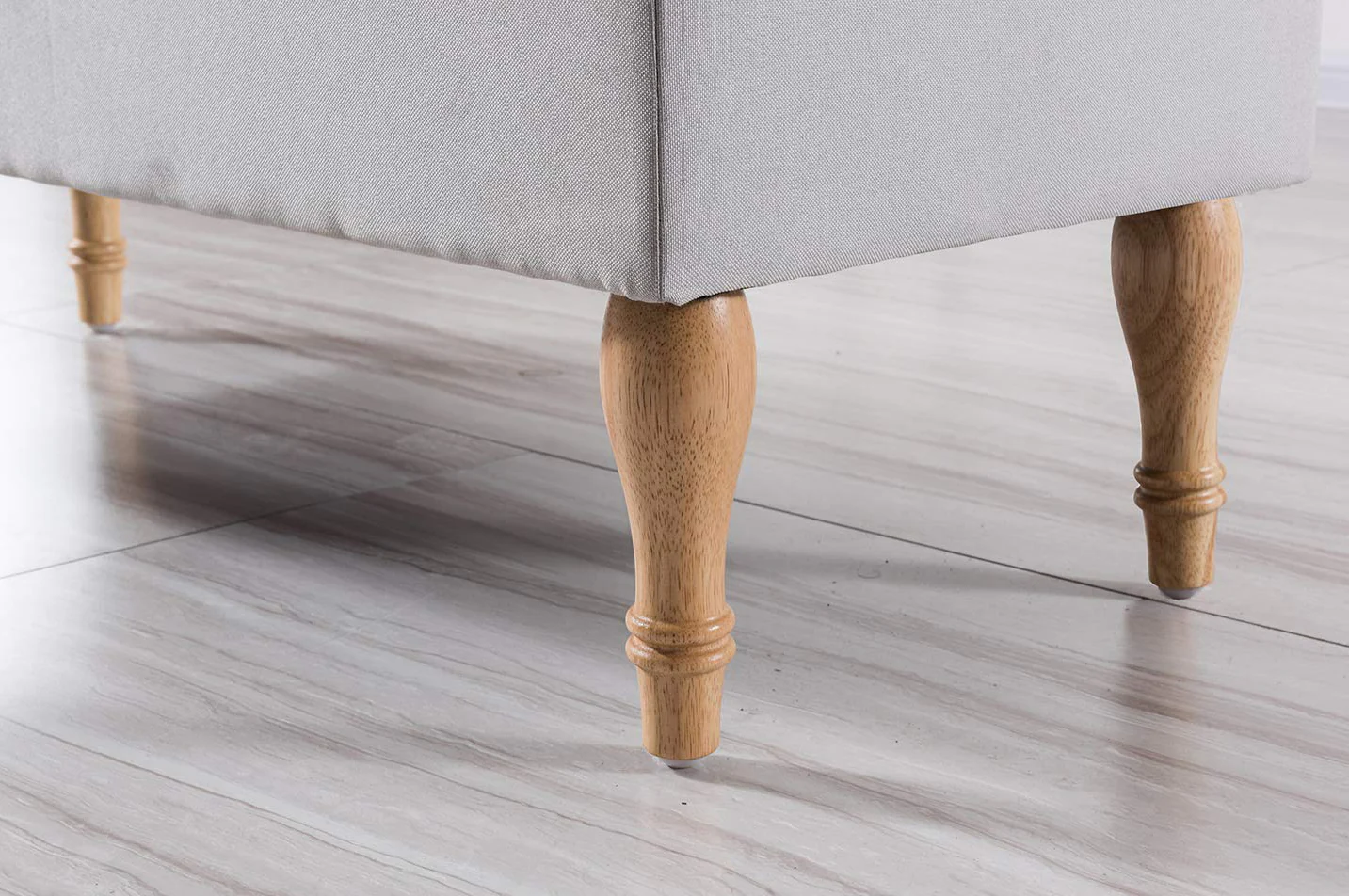 Rectangular Tufted Fabric Storage Bench - Image 7