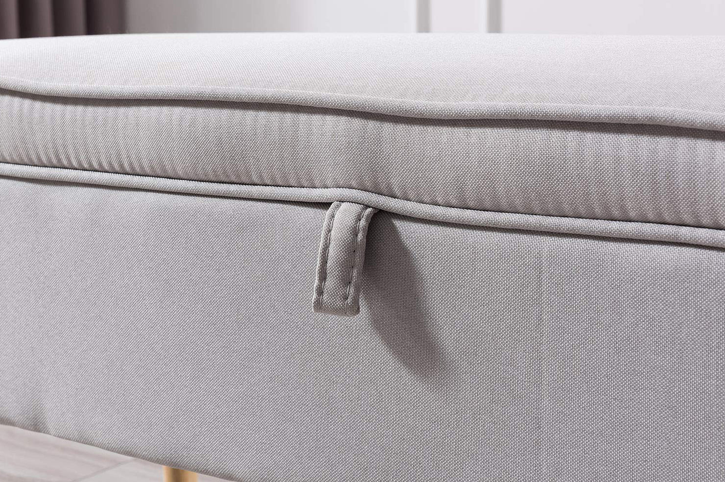 Rectangular Tufted Fabric Storage Bench - Image 8
