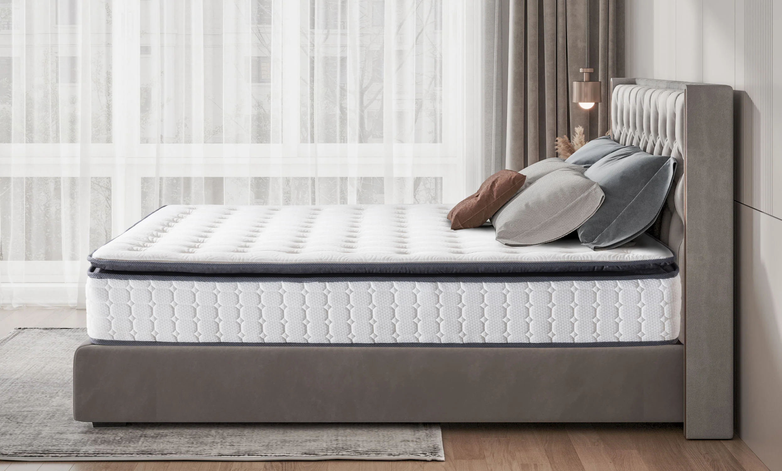 Vesgantti Nova Future Hybrid Mattress 10.6 Inch Pillow Top Mattress - Image 3